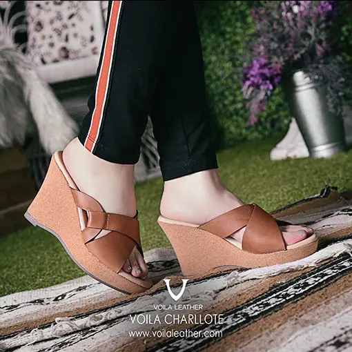 Wedges-Kulit-Asli-Voila-Charlotte-Brown