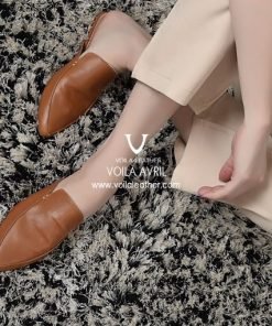 Flat Shoes Kulit Asli Voila Avril Brown