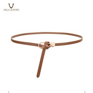 Voila Catteleya Brown Genuine Leather Skinny Belts 1