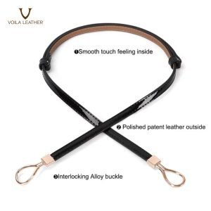 Voila Hanna Black Genuine Leather Skinny Belts 3