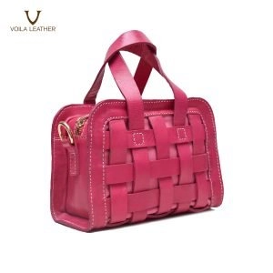 Ethnic Handmade Authentic Leather Bag Voila Gyana Pink Fuschia 2