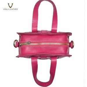 Ethnic Handmade Authentic Leather Bag Voila Gyana Pink Fuschia 4