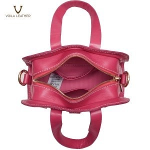 Ethnic Handmade Authentic Leather Bag Voila Gyana Pink Fuschia 5