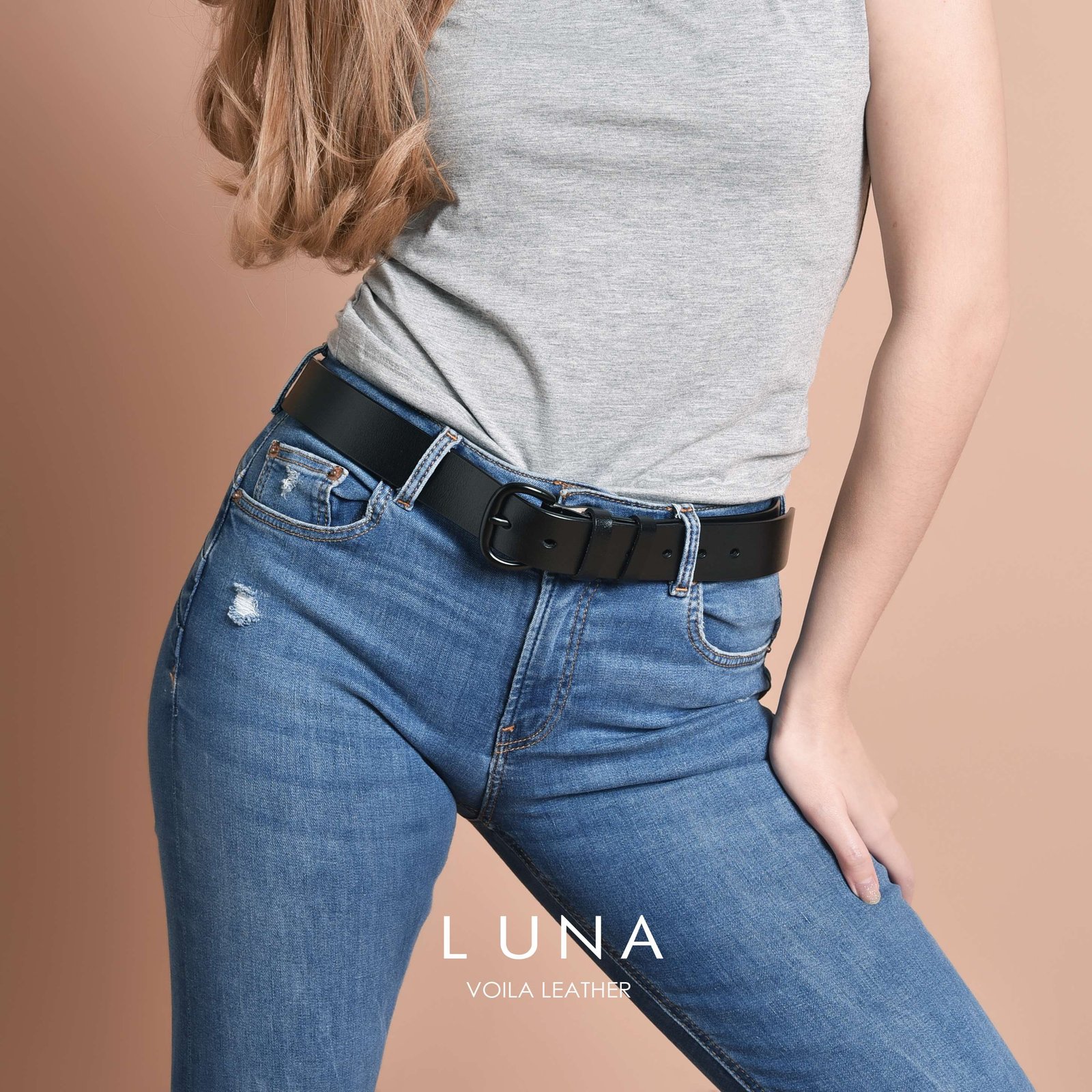 All Black Genuine Leather Women
