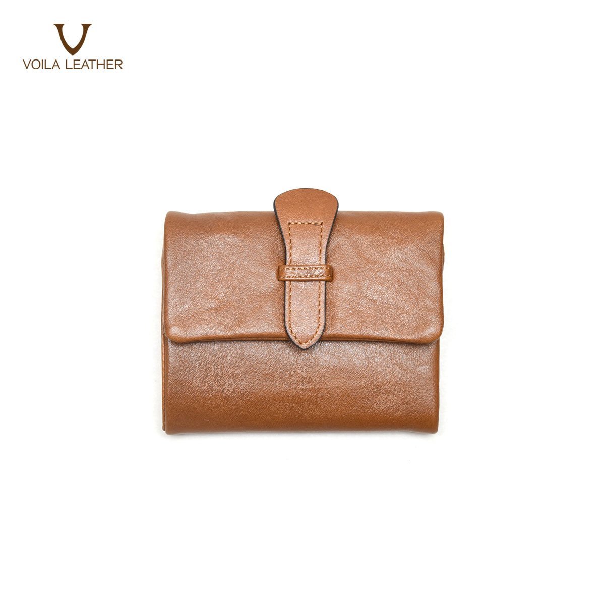 Fold Soft Leather Women's Wallet Voila Greeta Brown Voila Leather