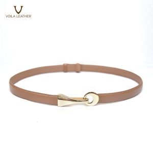 Fashion Style Genuine Leather Women's Belt Voila Elle Brown 1