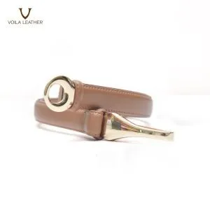 Fashion Style Genuine Leather Women's Belt Voila Elle Brown 2