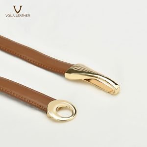 Fashion Style Genuine Leather Women's Belt Voila Elle Brown 5