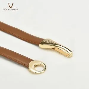 Fashion Style Genuine Leather Women's Belt Voila Elle Brown 5