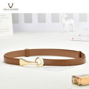 Fashion Style Genuine Leather Women's Belt Voila Elle Brown 9