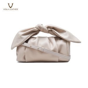 Handbag Cross Body Soft Genuine Leather Voila Nadia Nude 1