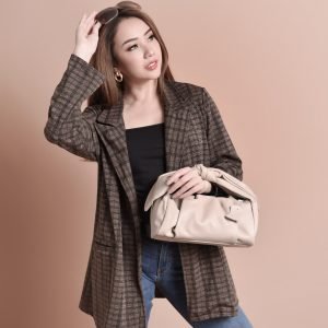 Handbag Cross Body Soft Genuine Leather Voila Nadia Nude 8
