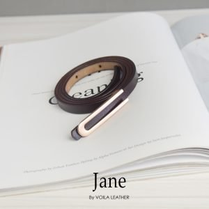 Luxury Office And Dress Genuine Leather Belt Voila Jane Burgundy