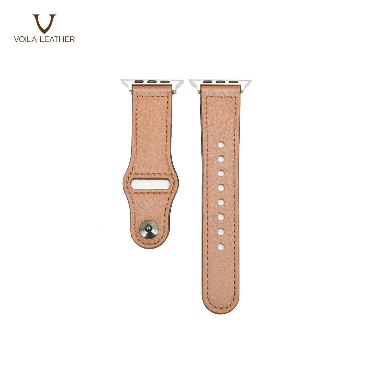 Voila Astra Genuine Leather Men for Apple Watch Strap 42.44mm Brown 1