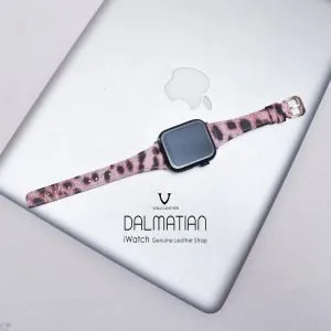 Voila Dalmatian Genuine Leather iWatch Strap Women Soft Pink