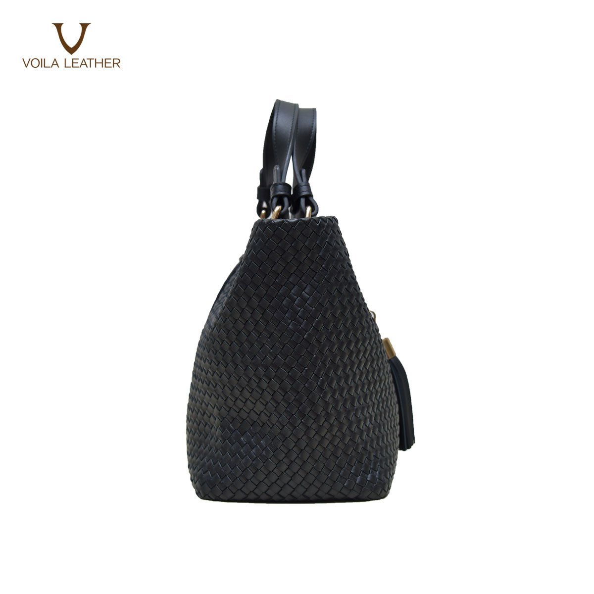 Tas Anyam Kulit Voila Bellisima Black Medium 3 Tas Anyam Kulit Voila Bellisima Black Medium 3