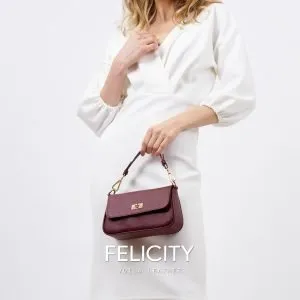 Tas Selempang Kulit Asli Voila Felicity Maroon