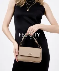 Tas Selempang Kulit Asli Voila Felicity Nude