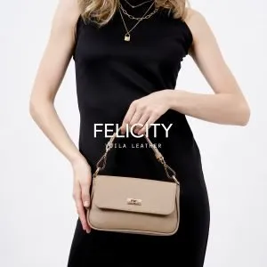 Tas Selempang Kulit Asli Voila Felicity Nude