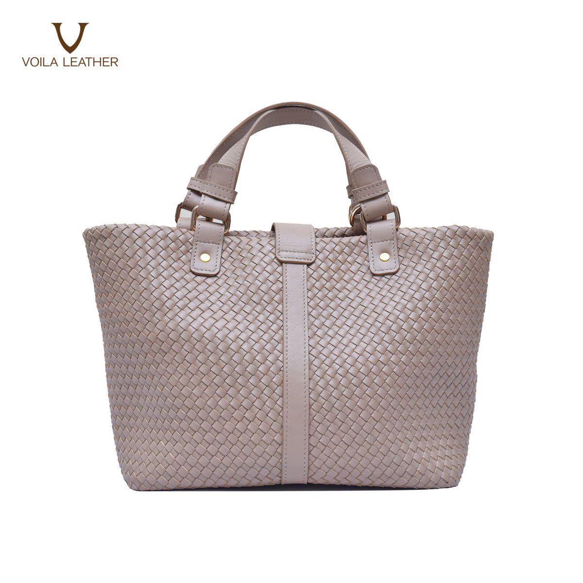 Tas Anyam Kulit Voila Bellisima Nude Medium (5)
