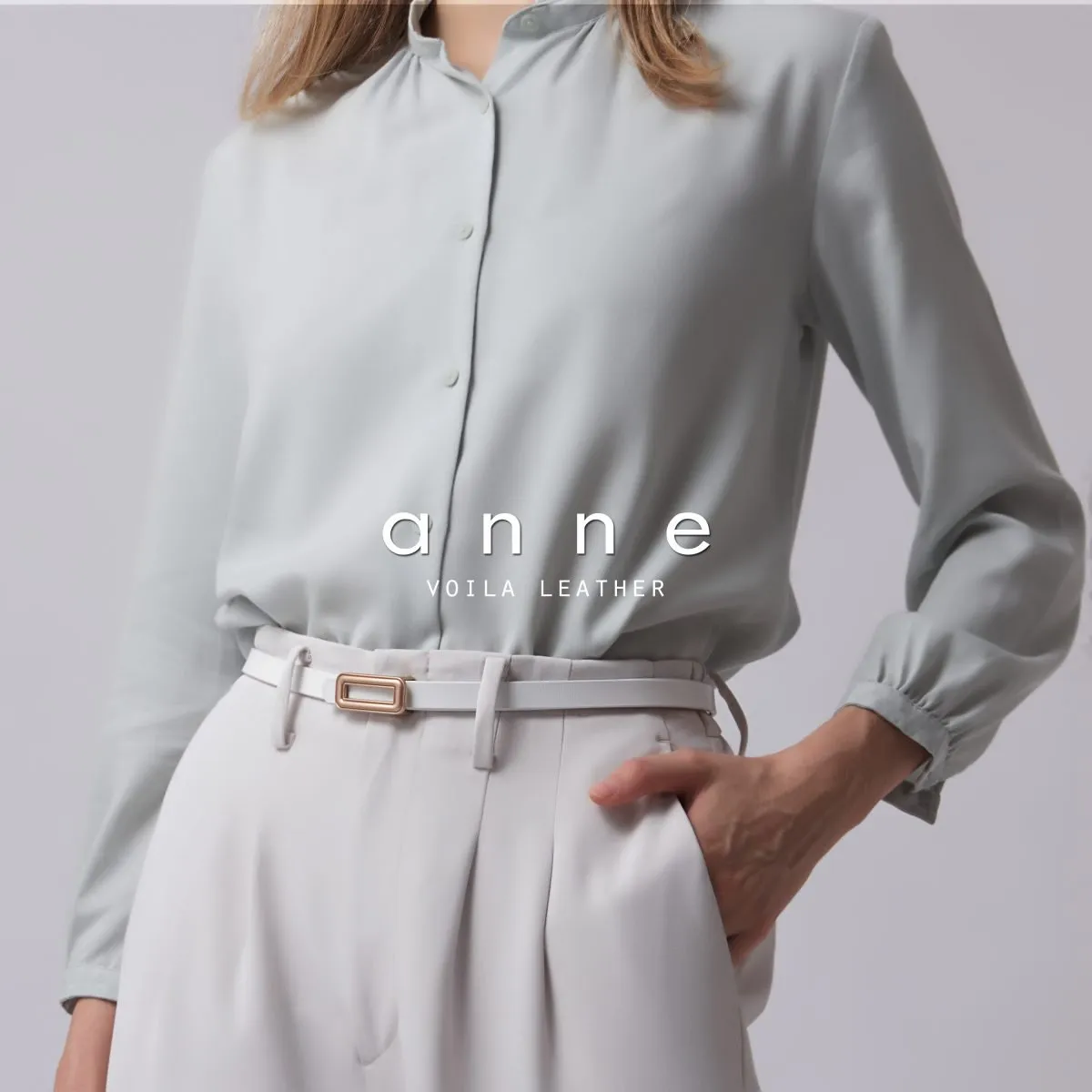 Skinny Luxury Fashion Office & Dress Genuine Leather Women's Belt Voila Anne White 6