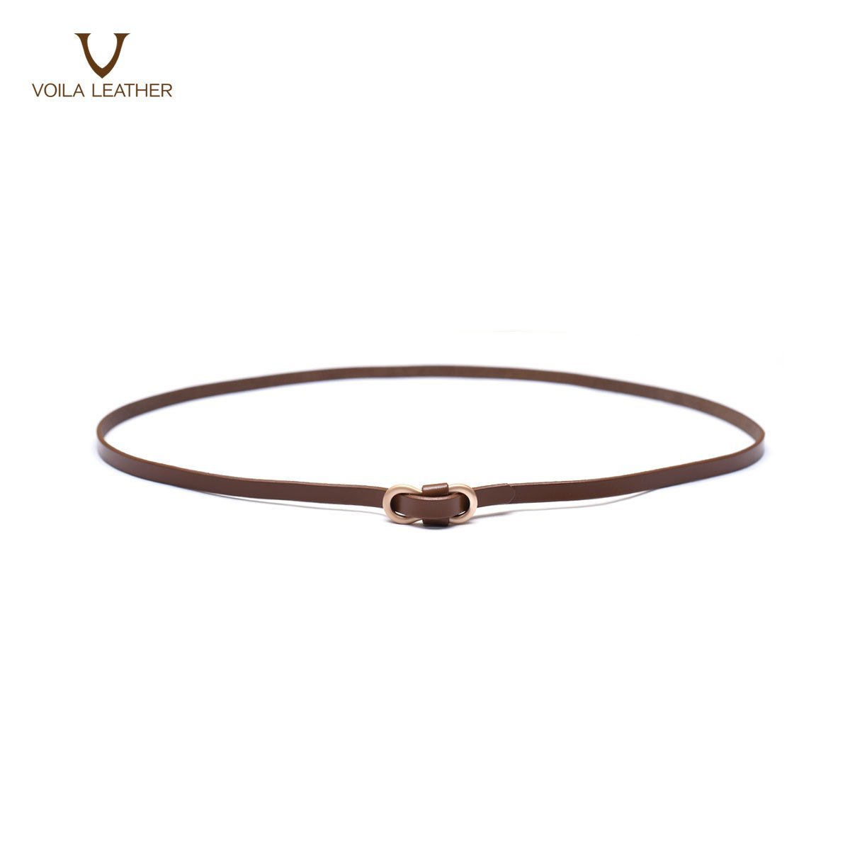 Dress & Office Womens Genuine Leather Belt Voila Freja Brown (2)
