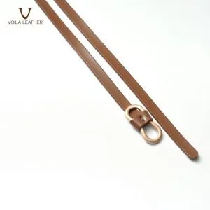 Dress & Office Womens Genuine Leather Belt Voila Freja Brown (3)