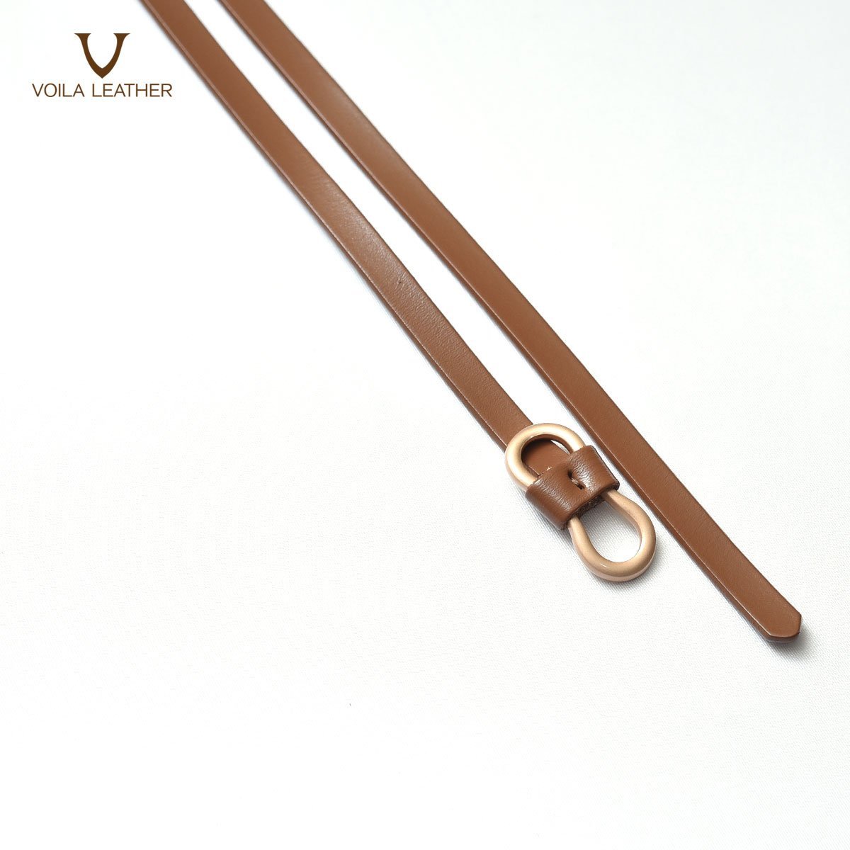 Dress & Office Womens Genuine Leather Belt Voila Freja Brown (3)
