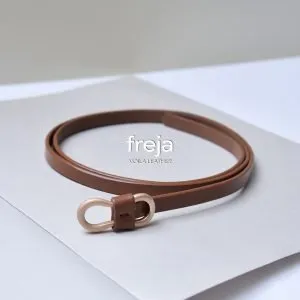 Dress & Office Womens Genuine Leather Belt Voila Freja Brown