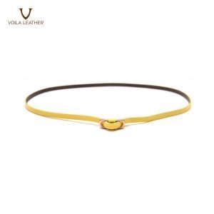 Dress & Office Womens Genuine Leather Belt Voila Freja Yellow (8)