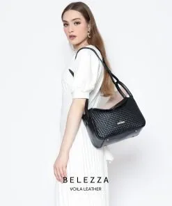 Tas Hobo Anyaman Kulit Asli Voila Belezza Black