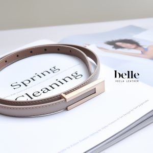 Classy Genuine Leather Office And Dress Belt Voila Belle Nude 6