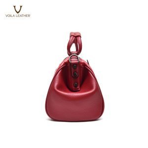 Genuine Leather Satchel Sling Bag Voila Madeline Red 3
