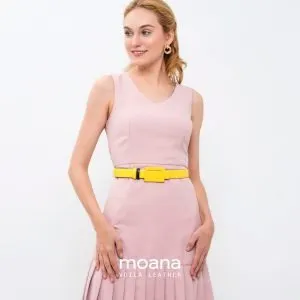 Genuine Leather Womens Belt Voila Moana Yellow (1)