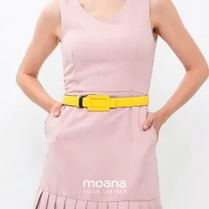 Genuine Leather Womens Belt Voila Moana Yellow (3)