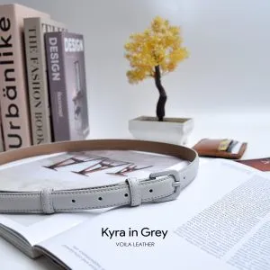 Women's Genuine Leather Belt Voila Kyra Grey (2)