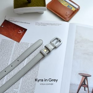 Women's Genuine Leather Belt Voila Kyra Grey