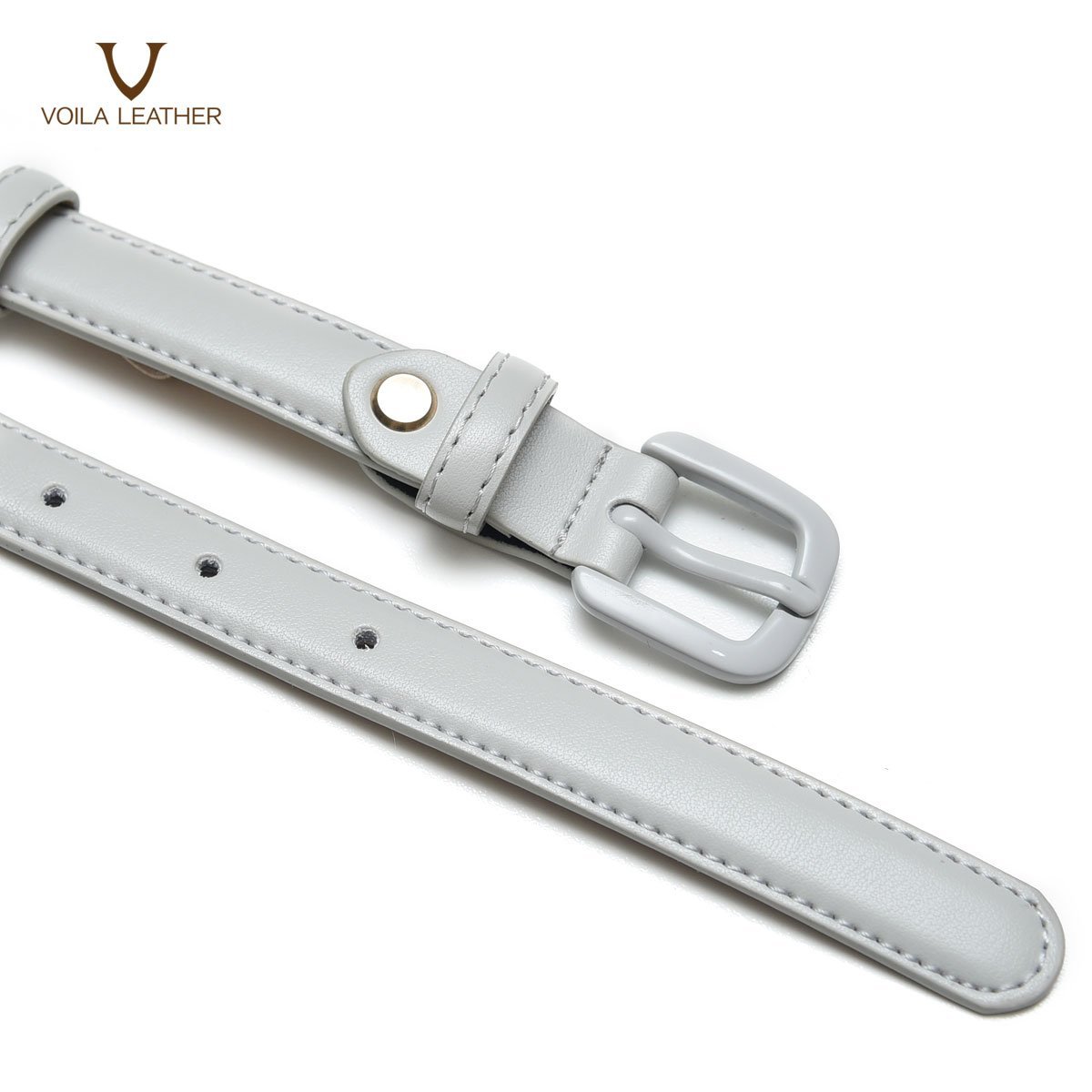 Women's Genuine Leather Belt Voila Kyra Grey (5) Women's Genuine Leather Belt Voila Kyra Grey (5)