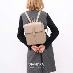 Genuine Leather Women's Backpack Voila Diandra Nude