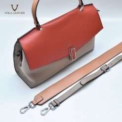 Genuine Leather Tote Sling Bag Voila Estelle Beige Orange 19