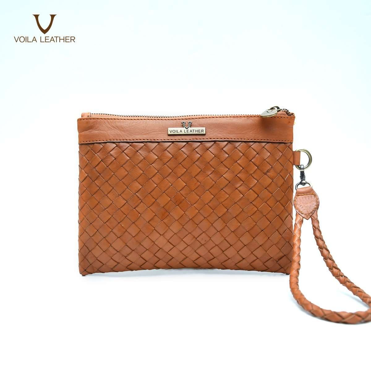 Etnik Handmade Anyam Kulit Asli Pouch Voila Cadhna Havana 1 Etnik Handmade Anyam Kulit Asli Pouch Voila Cadhna Havana 1