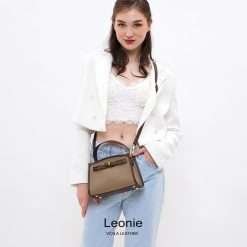 Genuine Leather Handbag & Sling Bag Voila Leonie Khaki