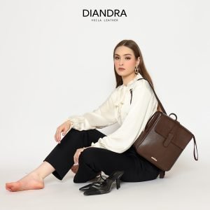 Genuine Leather Women's Backpack Voila Diandra Brown