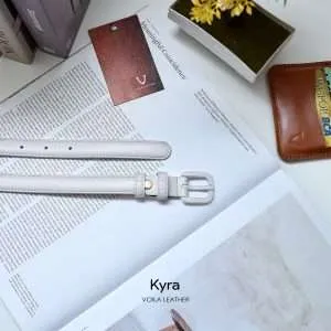Women's Genuine Leather Belt Voila Kyra White