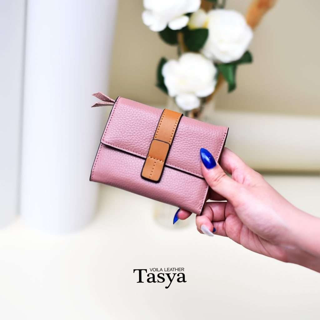 Short Leather Women's Wallet Voila Tasya Soft Pink