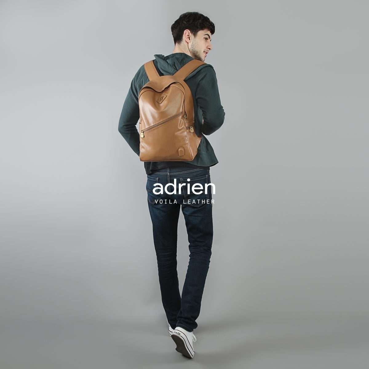 Adrien Mdl Cowo 8 Genuine Leather Backpack Voila Adrien