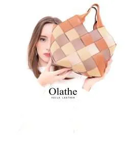 Medium Basket Genuine Leather Woven Bag Voila Olathe