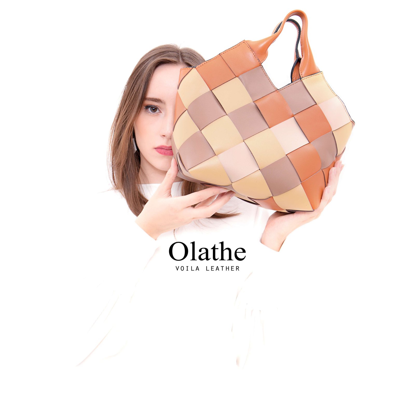 Medium Basket Genuine Leather Woven Bag Voila Olathe
