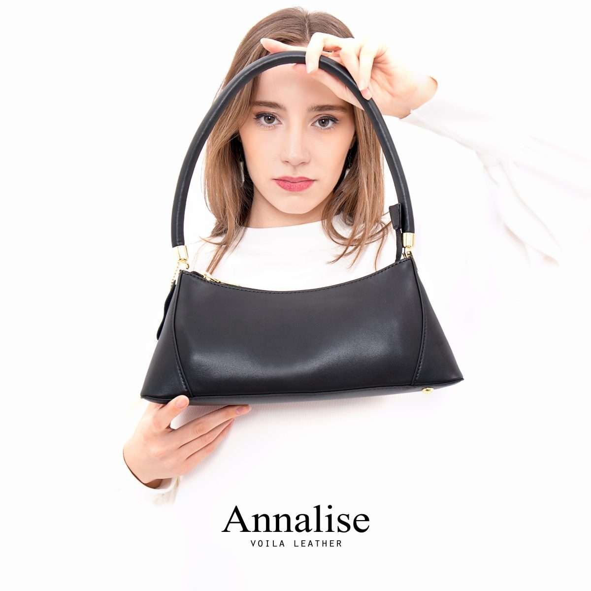 Annalise Mdl Black 8 Genuine Leather Hobo Bag Voila Annalise