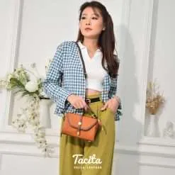 Genuine Leather Handbag & Sling Voila Tacita Havana